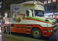 Rondjes rond de beurs reed deze truck van de Groot International