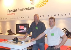 Ron Mosterd en Jeroen Rijpkema in de stand van Pantar Amsterdam, de tuinderij.