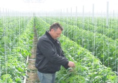 Arno Jonker tussen de planten