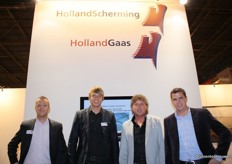 Bij HollandScherming/HollandGaas poseren Mark Hoogendoorn, Rick Vollebregt, Marcel Schulte en Roland Haring in de nieuwe stand.