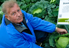 Arie Rietveld met de platte 'turkenkool'.