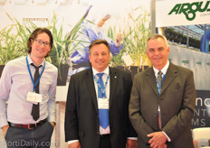 Hortidaily.com editor Boy de Nijs together with Yurij Duda of Argus Controls and Bill Mukanik of Conviron.