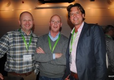 Boudewijn van de Graaf, Bert de Zeeuw (HSF Logistics) en Conrad Rijnhout van Verdi Import