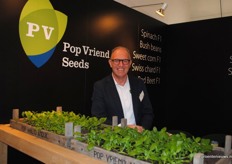 Jan de Visser, de spinaziespecialist van Pop Vriend Seeds. Het bedrijf is voor het eerst op de beurs en is er volgend jaar weer te verwachten.