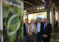 Het groententeam van Syngenta. V.l.n.r. Jan Espeel (exclusieve distributeur preirassen), Celine Denys (Brassica crop advisor), Christoph Deraeve (Key accountmanager LSV) en Marc Smetryns (Assetmanager bloemkool en spruiten)