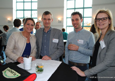 Leen Matthé, Cooperatie Hoogstraten, Jan van Bavel (Boerenbond), Tom van Delm (Proefcentrum Hoogstraten) en Ilja Luijten (Proefcentrum Hoogstraten)