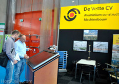 Hans de Vette, De Vette C.V. showing their products on a very big screen