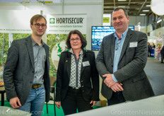 Alexandre Druhen, Marion Kohler en Arnoud Benoit van Gartenbau Versicherung / Hortisecur.