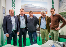 Alexander Portnov (AgroSfera Russia), Jean Pierre Lejeune (Europrogress), consultant Bert Loomans, Franco Limbarino en Marcello Galati van Europrogress.