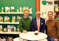 Dirk Mühlenweg, Knauf, op bezoek bij Volker Gerdelmann, Humintech, met Christoph Stegemann, Kleeschulte.