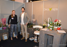 Ingrid en Raoul van DecoWraps, een van de handvol bedrijven op de beurs in verpakkingen en toegevoegde waarde.