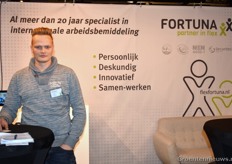 Steven Geurts van FORTUNA. Hij presenteerde het nieuwe Flexwerken. De opmaat gemaakte vacature service.