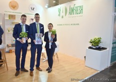 Dustin Pieterse, Pim van der Knaap & Amanda Liu, showing some of Aimfresh' concepts. Aimfresh is focusing on innovative ideas for packaging and accessories for plants, & fresh produce in retail online and in stores.