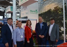 Hortilife: Pieter Jan Overkamp, Alexander Tarasov, Katja van Berkel, Adrie Daanen with visitor Miglans (A.M. Ozoli SIA).