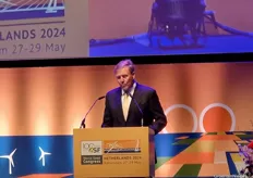Koning Willem-Alexander wees de zaal erop dat de wereld voor het oplossen van veel wereldwijde uitdagingen naar hen, naar de internationale zaadindustrie, kijkt.