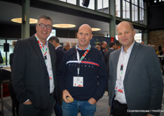 Marcel van Kester (Hazera), Marc Groenewegen (Axia Vegetable Seeds) en Geert van der Wel (Hazera)