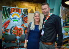 Jessica Mulder van Sunset of Holland, de dit jaar gelanceerde samenwerking tussen Sunset en Soho Produce. Op de foto met Johan Knoll van TNI Holland 