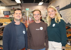 Lars van Marrewijk, Tobias Wieman (Van Marrewijk Tomaten) en Sanne van Kuyvenhoven (Growers United)