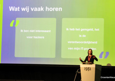 Onderschat cybersecurity niet, stelde Josephine van Luik namens het Cyberweerbaarheidscentrum.